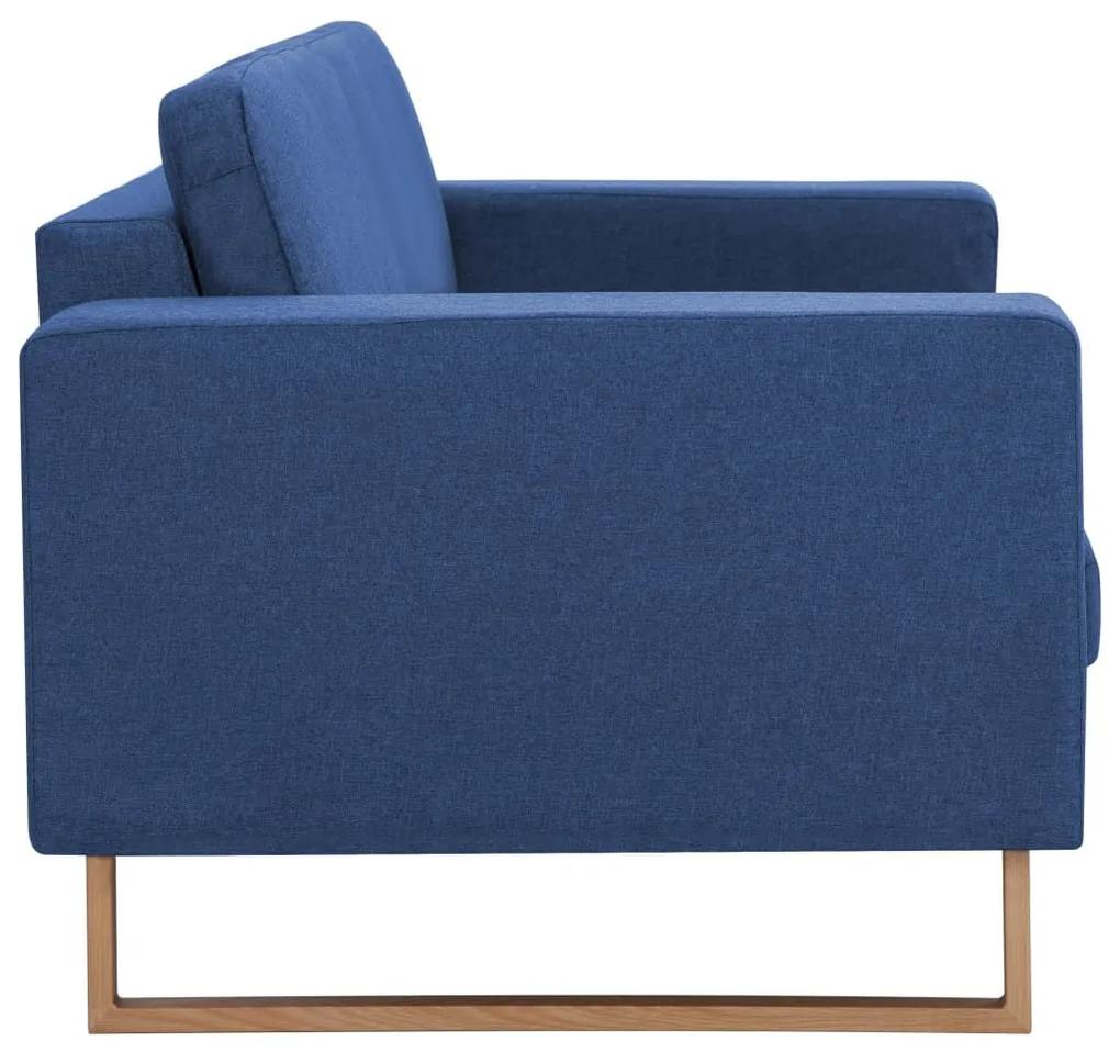 Καναπές Τριθέσιος Μπλε Υφασμάτινος - Μπλε