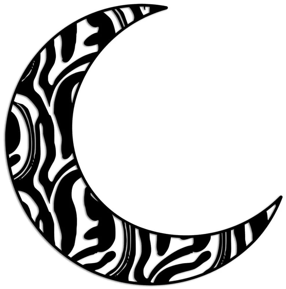 Διακοσμητικό Τοίχου Crescent 891TNL3268 49x49cm Black Wallity Metal
