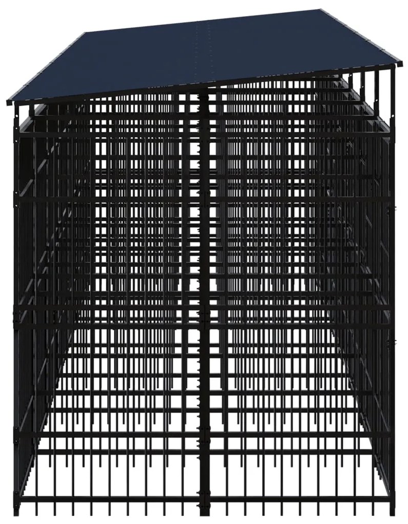 vidaXL Κλουβί Σκύλου Εξωτερικού Χώρου με Οροφή 12,9 μ² από Ατσάλι