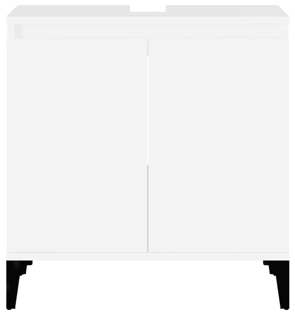vidaXL Ντουλάπι Νιπτήρα Λευκό 58 x 33 x 60 εκ. από Επεξεργασμένο Ξύλο