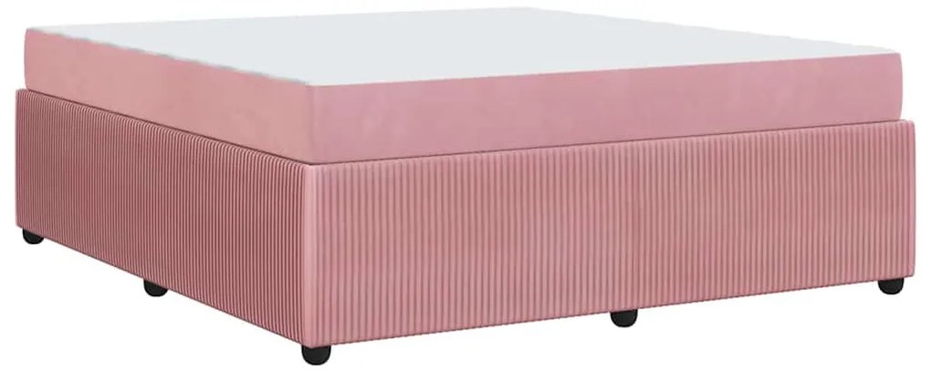 vidaXL Σκελετός κρεβατιού με στρώμα Άλλο Ροζ 180 x 200 cm Βελούδο