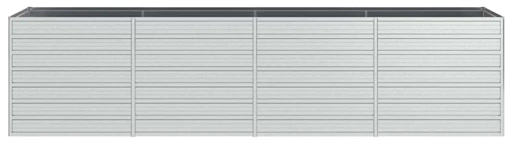 vidaXL Ζαρντινιέρα Υπερυψωμένη Ασημί 320x80x77 εκ. Γαλβανισμ. Χάλυβας