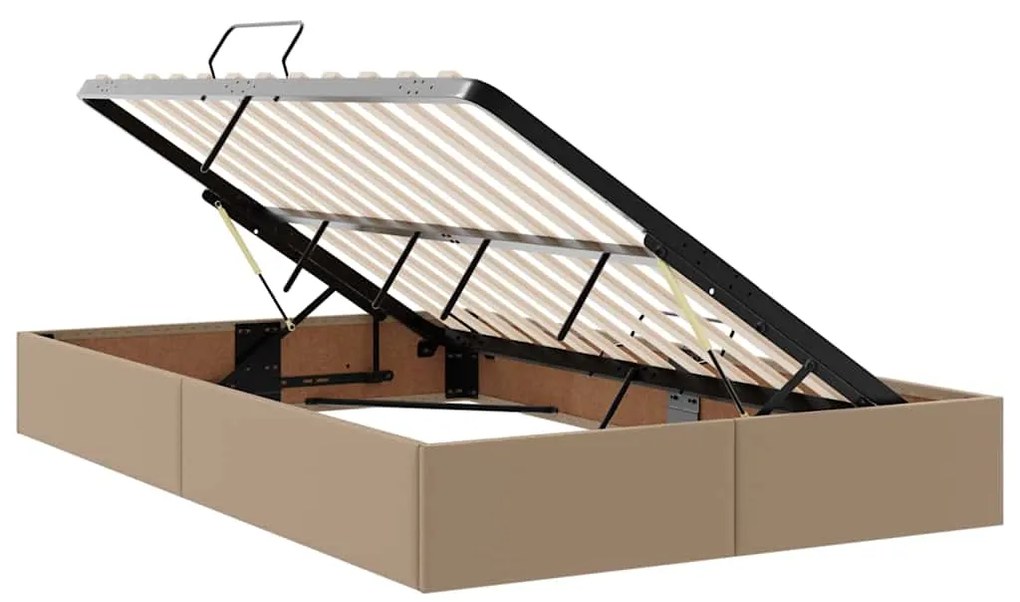 vidaXL Κρεβάτι με αποθηκευτικό χώρο και στρώμα Καπουτσίνο 120 x 200 cm