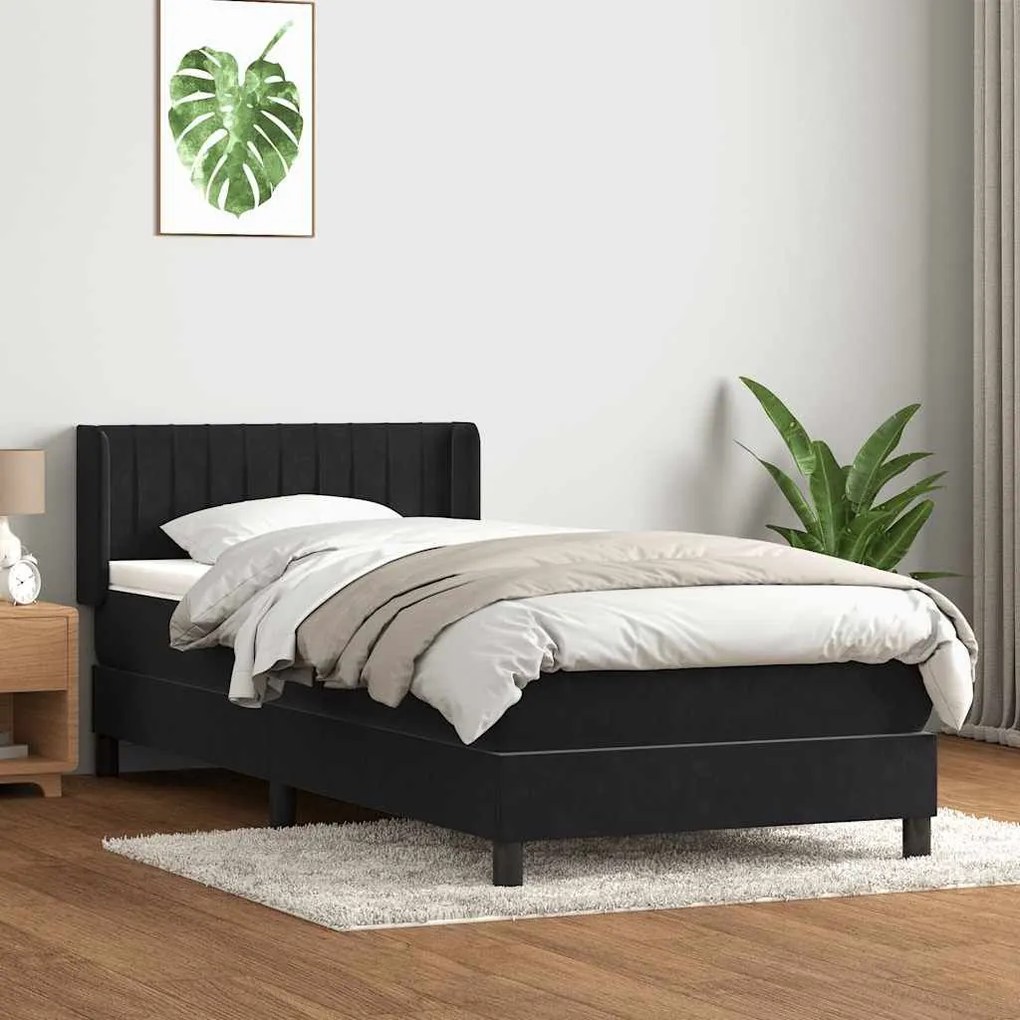 BOX SPRING ΚΡΕΒΑΤΙ ΜΕ ΣΤΡΩΜΑ ΜΑΥΡΟ 100X220 ΕΚ. ΒΕΛΟΥΔΙΝΟ 3318317