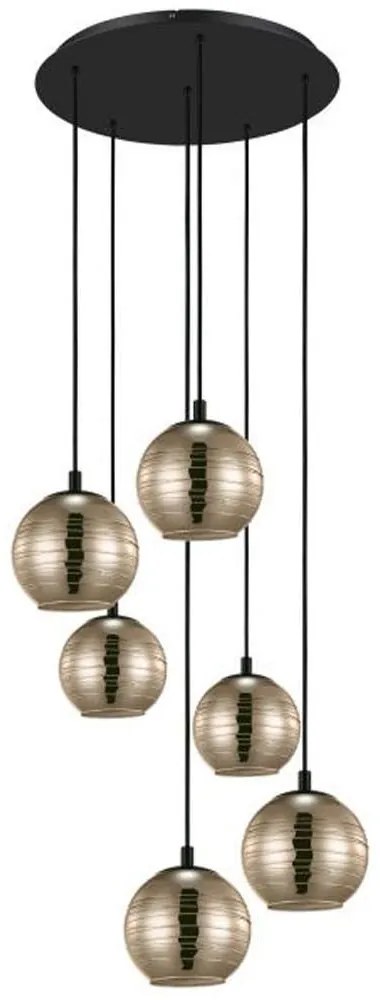 Φωτιστικό Οροφής 39687 Lemorieta E27/6 Black-Gold Eglo Μέταλλο,Γυαλί