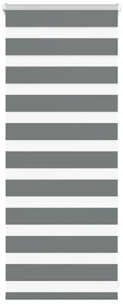 vidaXL Ζέβρα τυφλή Σκούρο Γκρι Πλάτος υφάσματος 50,9 εκ. Πολυεστέρας