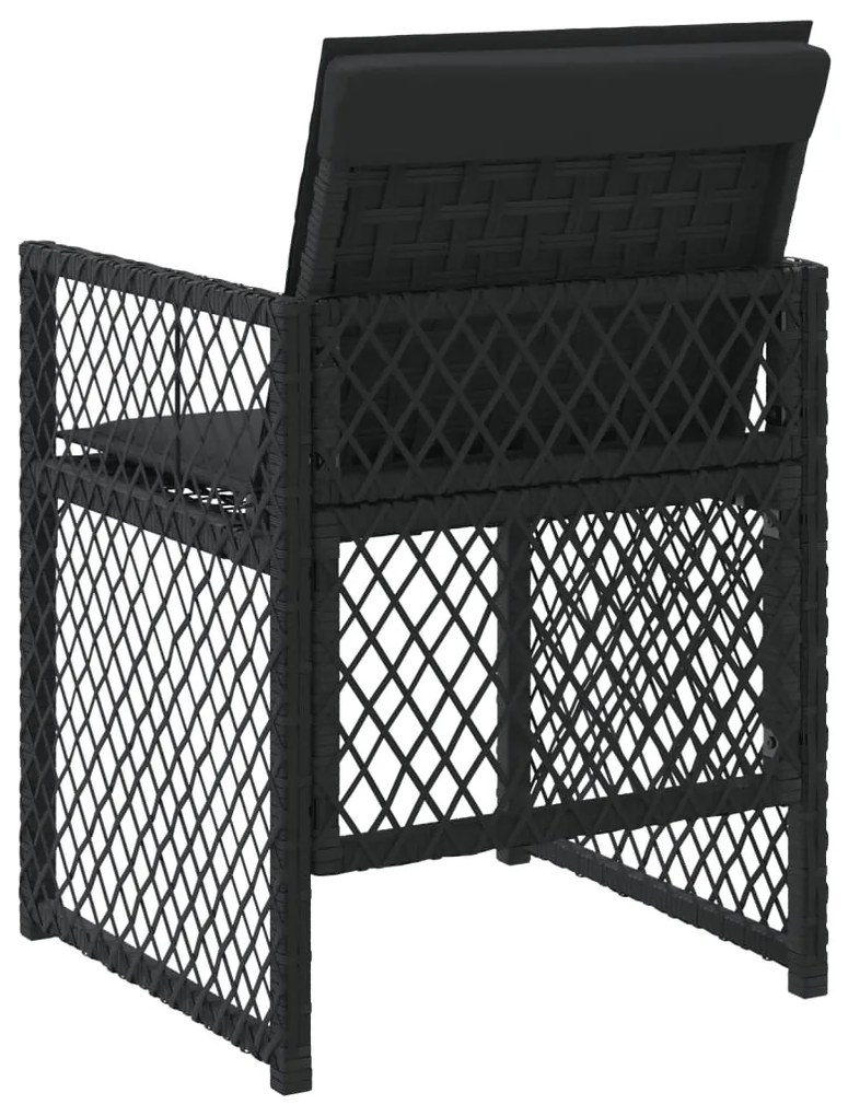 vidaXL Καρέκλες Κήπου 4 τεμ. Μαύρες από Συνθετικό Ρατάν με Μαξιλάρια