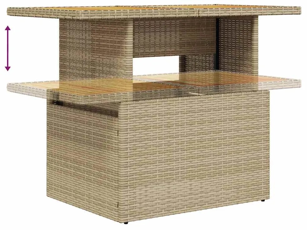 vidaXL Σετ Καναπέ Κήπου 6 τεμ. Μπεζ Συνθετικό Ρατάν με Μαξιλάρια