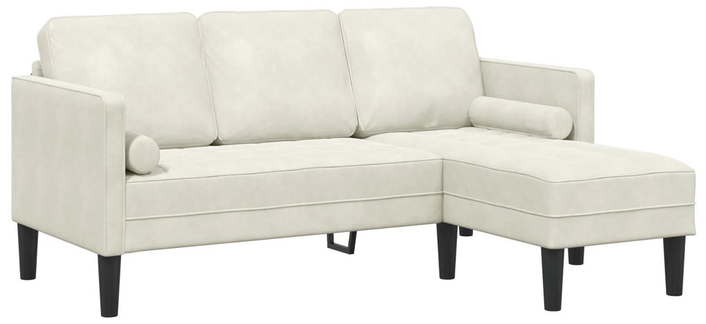 vidaXL καναπές L με σχήμα L κρεμ 173x131x67 εκ. βελούδο