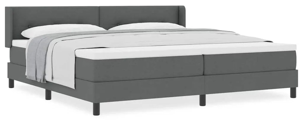 vidaXL Κρεβάτι box spring με στρώμα με στρώμα Σκούρο γκρι 200 x 200 cm