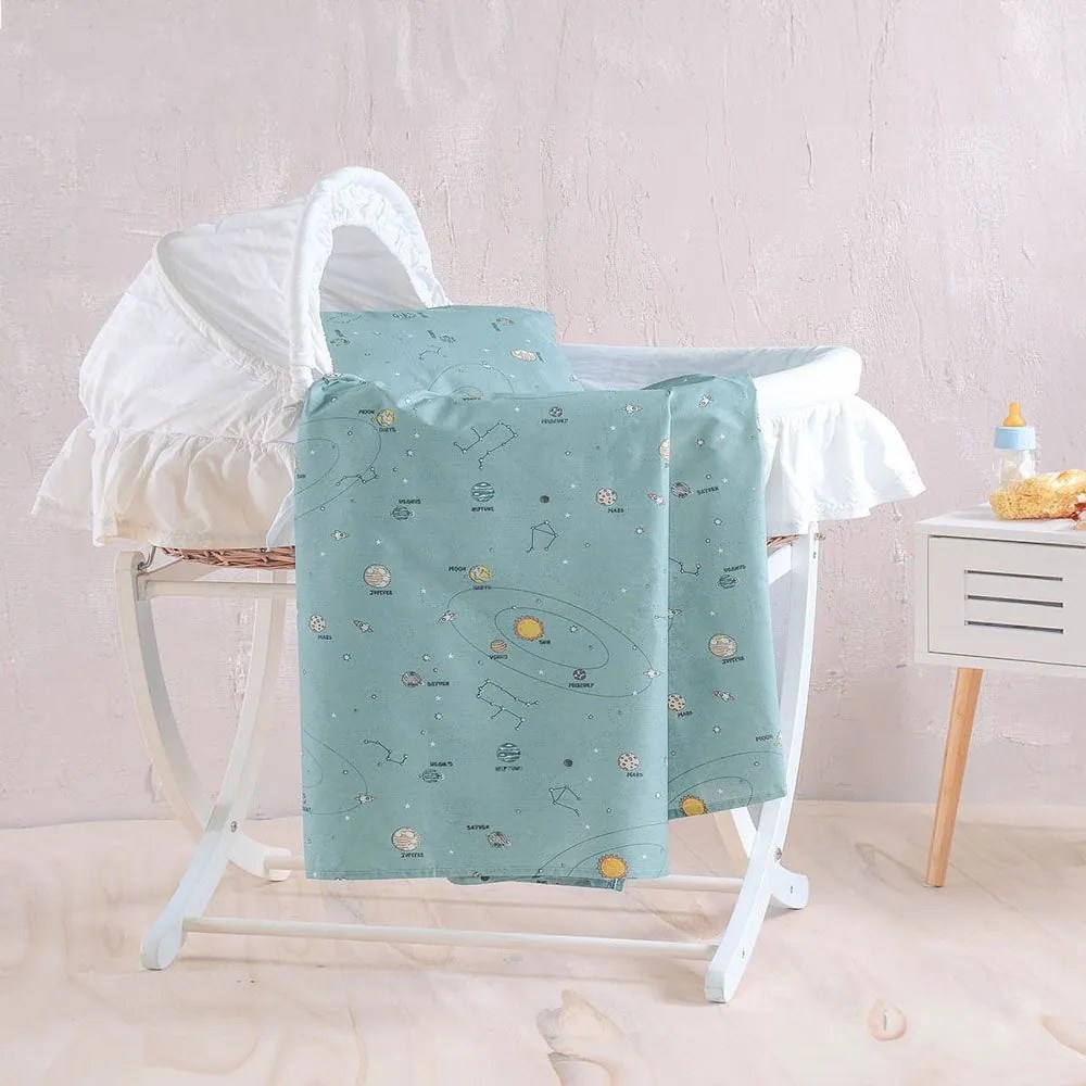 Σεντόνι Βρεφικό Venus Green Ρυθμός Λίκνου 80x110cm 100% Cotton