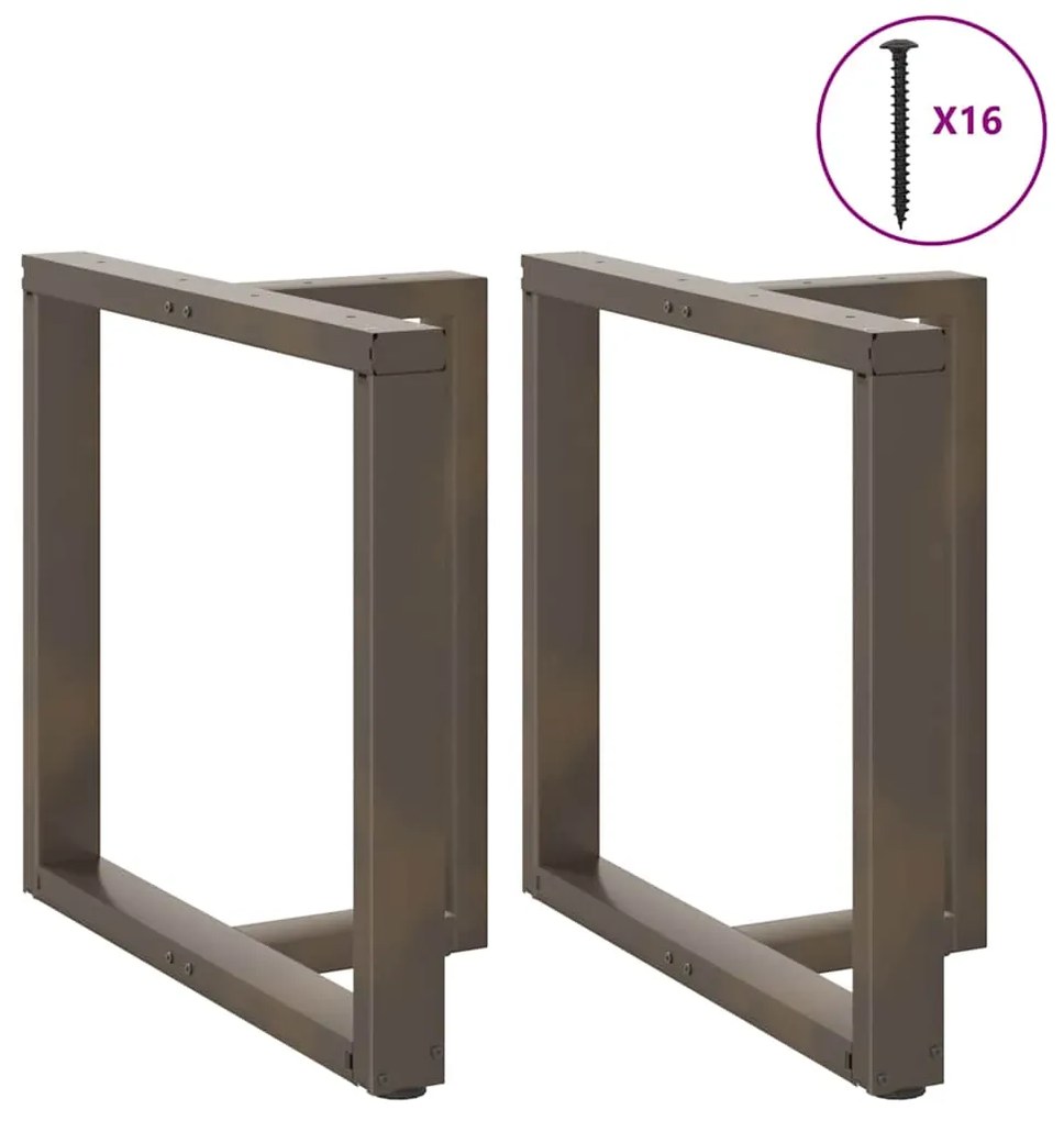 vidaXL Πόδια Τραπεζαρίας σε Σχήμα Τ, 2 τεμ. Μαύρο 70x35x(72-73) εκ. Ατσάλι