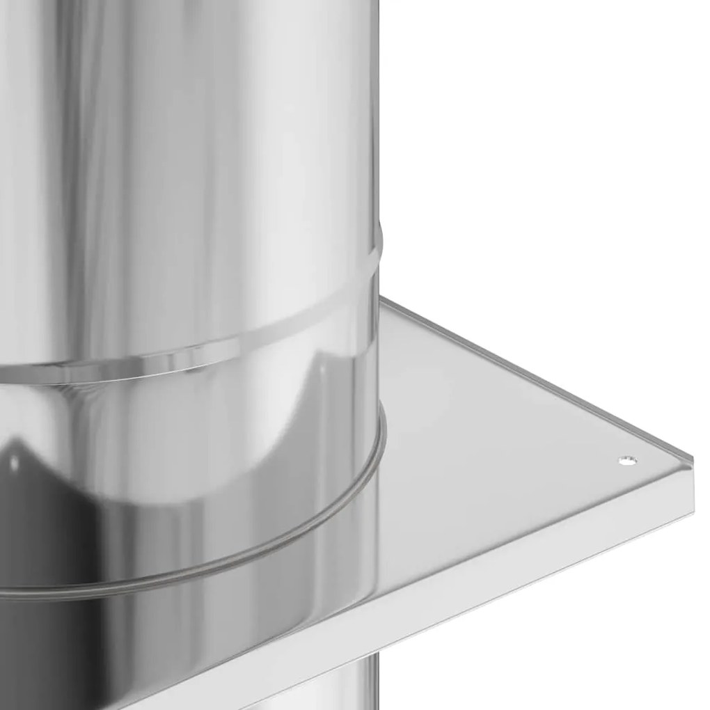 vidaXL Επέκταση Καμινάδας Ασημί 35 x 35 x 65 εκ Ανοξείδωτο ατσάλι