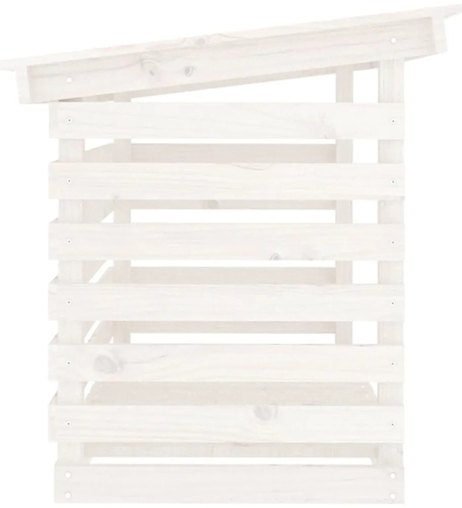 vidaXL Ραφιέρα Καυσόξυλων Λευκή 108x73x79 εκ. από Μασίφ Ξύλο Πεύκου