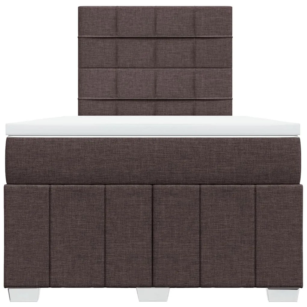 Κρεβάτι Boxspring με Στρώμα Σκούρο Καφέ 120x190 εκ Υφασμάτινο 3293910