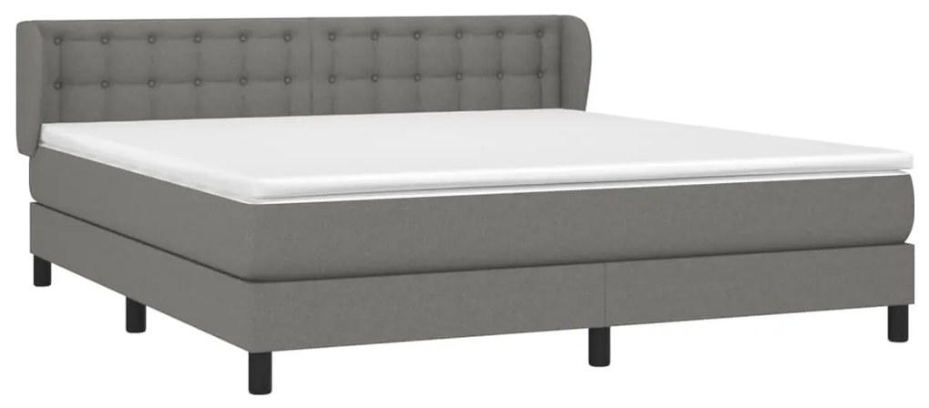 ΚΡΕΒΑΤΙ BOXSPRING ΜΕ ΣΤΡΩΜΑ ΣΚΟΥΡΟ ΓΚΡΙ 180X200 ΕΚ ΥΦΑΣΜΑΤΙΝ 3126582