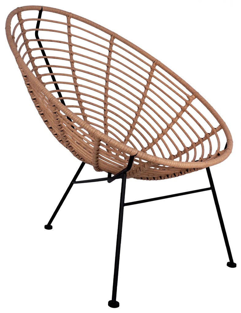 ΠΟΛΥΘΡΟΝΑ ΤΥΠΟΥ ΦΩΛΙΑ ΜΕΤΑΛΛΙΚΗ ALLEGRA HM5458.02 ΜΕ ΜΑΥΡΟ WICKER 73x83x86Υ εκ.