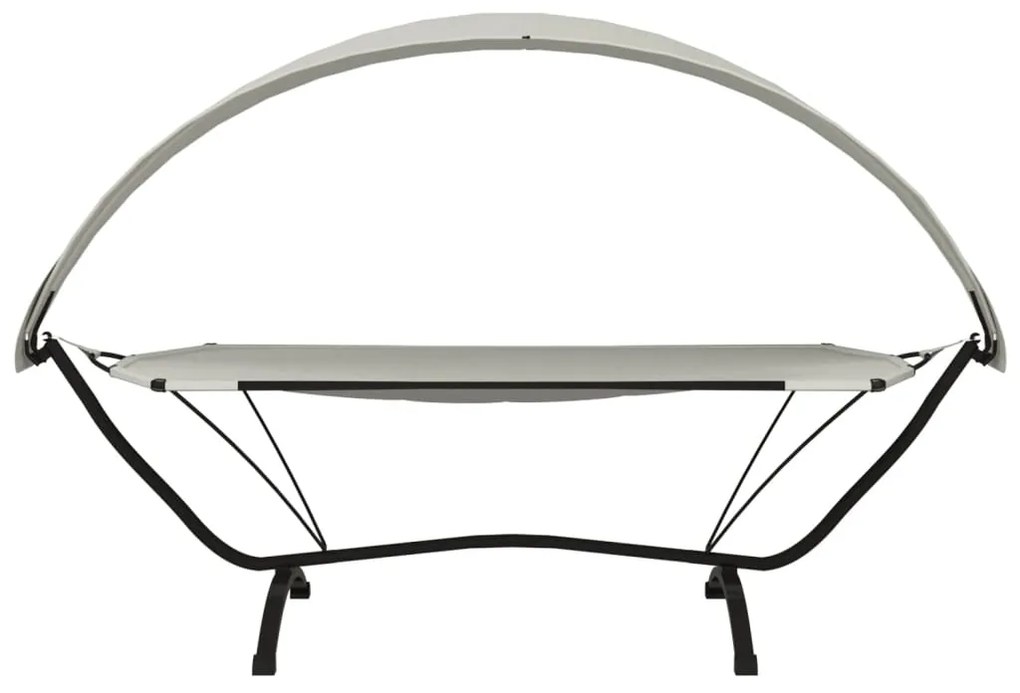 vidaXL Ξαπλώστρα Εξ.Χωρ. με Σκέπαστρο Κρεμ από Ατσάλι + Ύφασμα Oxford