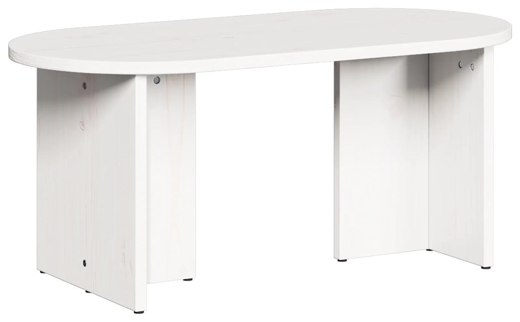 vidaXL Τραπεζάκι σαλονιού Λευκό 80 x 39.5 x 35 εκ. Μασίφ ξύλο πεύκου