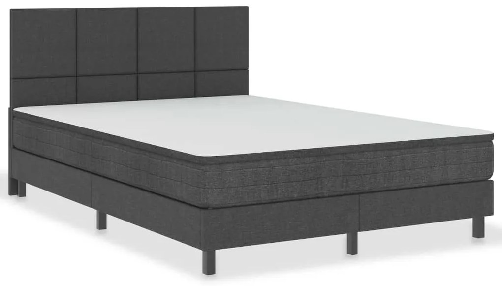 Κρεβάτι Boxspring Σκούρο Γκρι 160 x 200 εκ. Υφασμάτινο - Γκρι