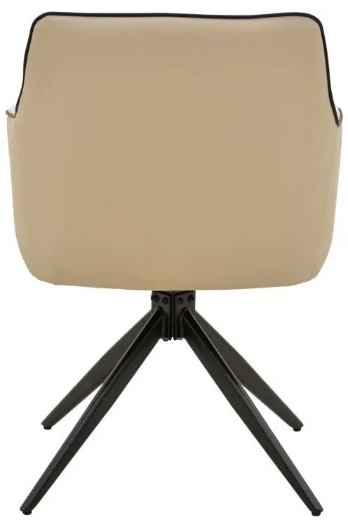 Καρέκλα - Πολυθρόνα Debra Περιστρεφόμενη Μπέζ Ύφασμα- PU με Μαύρο Μεταλλικό Πόδι 60x64x83εκ. 60x64x83 εκ.