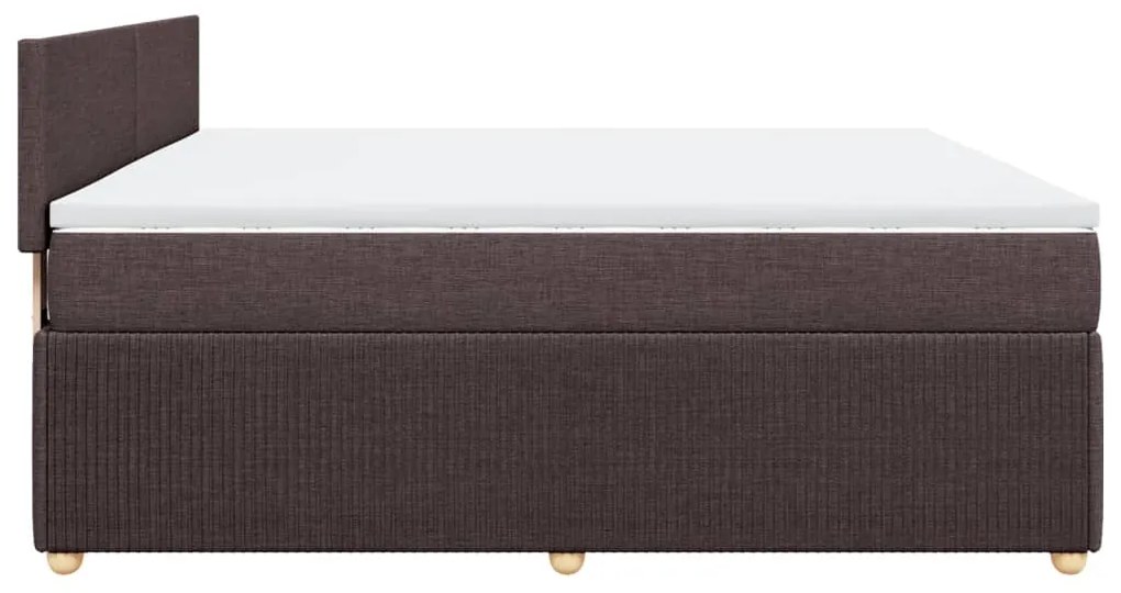 vidaXL Κρεβάτι Boxspring με Στρώμα Σκούρο Καφέ 180x200 εκ Υφασμάτινο