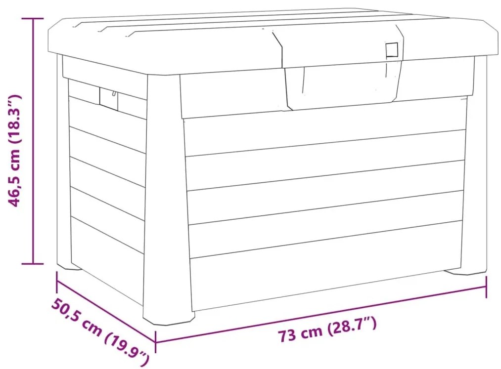 Κουτί Μαξιλαριών Εξ Χώρου Γκρι 73x50,5x46,5 εκ Πολυπροπυλένιο - Γκρι