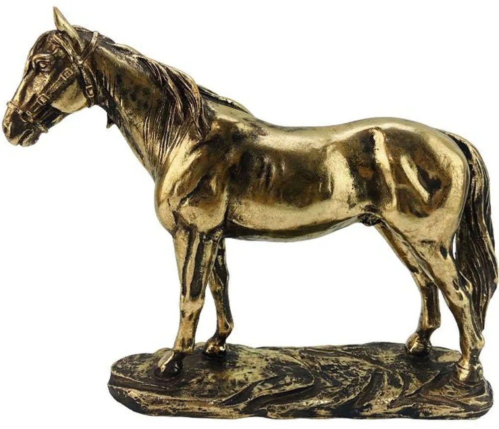 Διακοσμητικό Άλογο 269-122-156 25x7x21cm Gold Polyresin