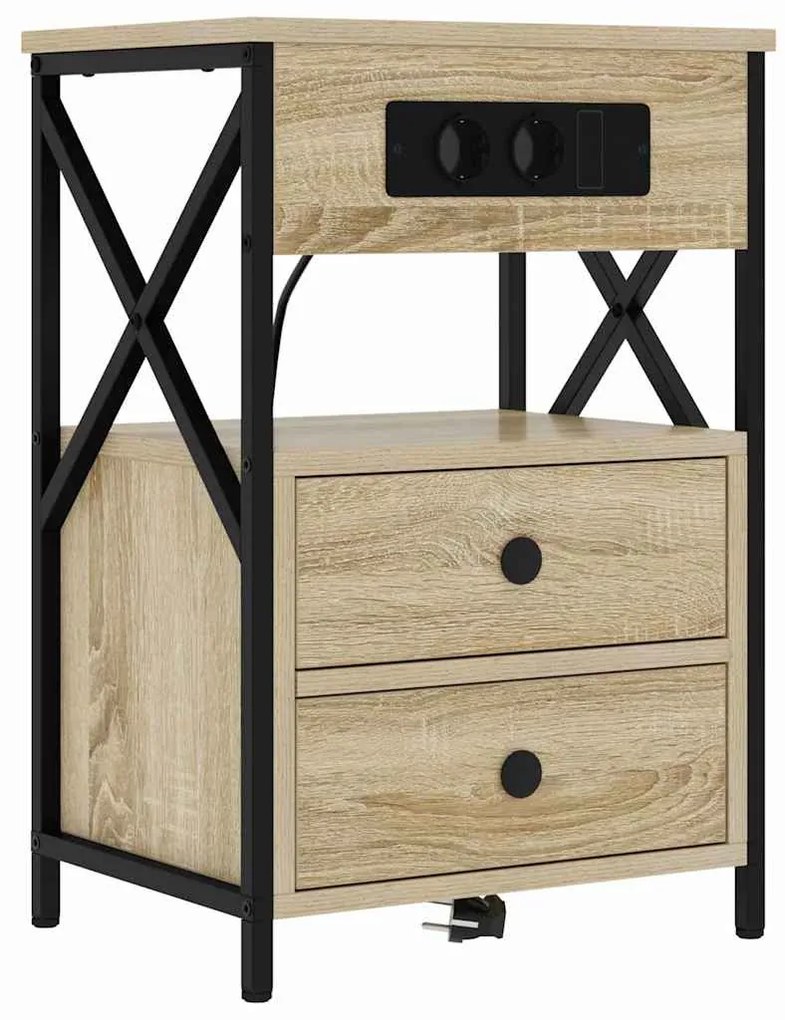 vidaXL Κομοδίνο Δρύς Sonoma 40 x 31 x 60 εκ. Επεξεργασμένο ξύλο