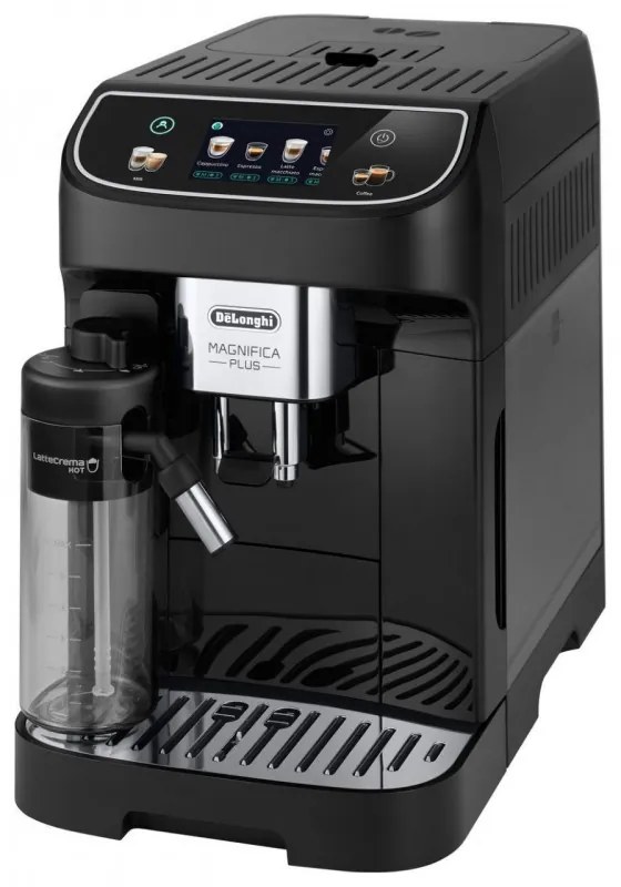 Καφετιέρα DeLonghi Magnifica PLUS ECAM 320.60.B, 1450W, 15 bar, 1.8l, 15 προγράμματα, 13 επίπεδα άλεσης, οθόνη αφής TFT, LatteCrema Hot, επιλογή κόκκων καφέ, Μαύρο
