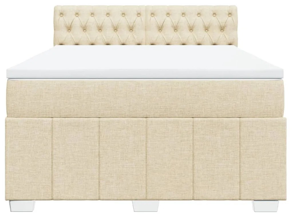 ΚΡΕΒΑΤΙ BOXSPRING ΜΕ ΣΤΡΩΜΑ ΚΡΕΜ 140X200 ΕΚ. ΥΦΑΣΜΑΤΙΝΟ 3289403