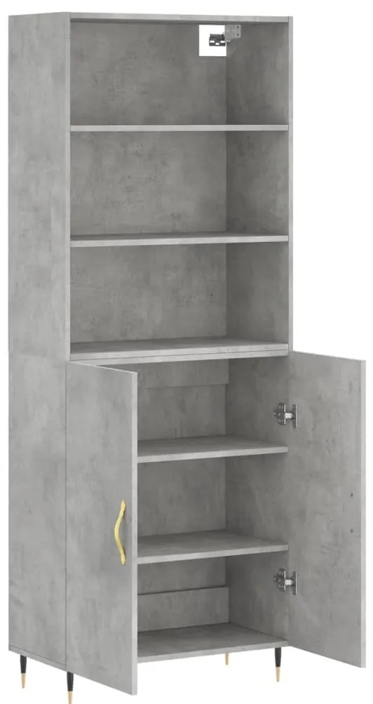 vidaXL Ντουλάπι Γκρι Σκυροδέματος 69,5x34x180 εκ. Επεξεργασμένο Ξύλο