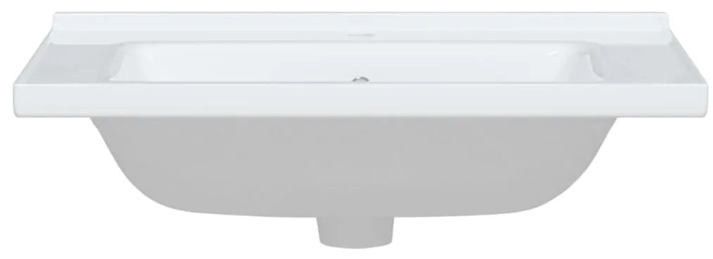 vidaXL Νιπτήρας Μπάνιου Ορθογώνιος Λευκός 71 x 48 x 19,5 εκ. Κεραμικός
