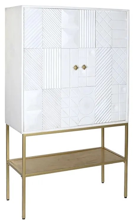 Σκευοθήκη DKD Home Decor Λευκό Χρυσό Μέταλλο Ξύλο από Μάνγκο 91 x 44 x 152 cm