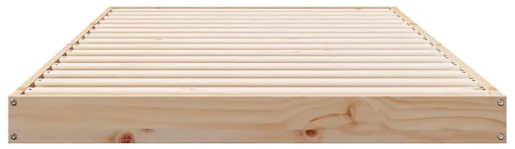 vidaXL Κρεβάτι δαπέδου Φυσικό 100 x 220 cm Μασίφ ξύλο πεύκου