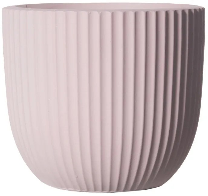 Supergreens Γλάστρα Πήλινη Στρογγυλή "Stripe" Ροζ XL 49x49x47 εκ.