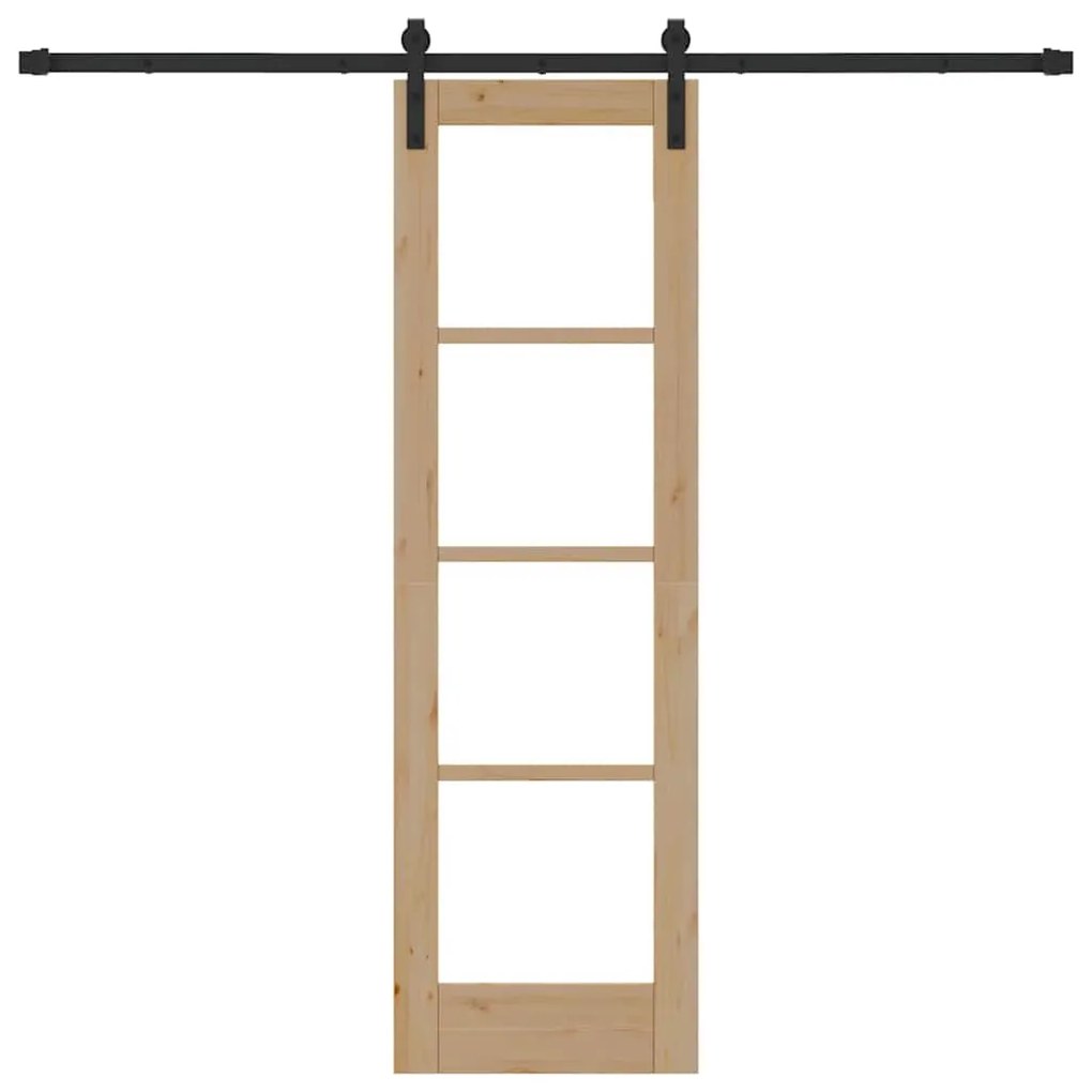 vidaXL Συρόμενη Πόρτα Καφέ 61 x 198.5 εκ. Ξύλο και μέταλλο