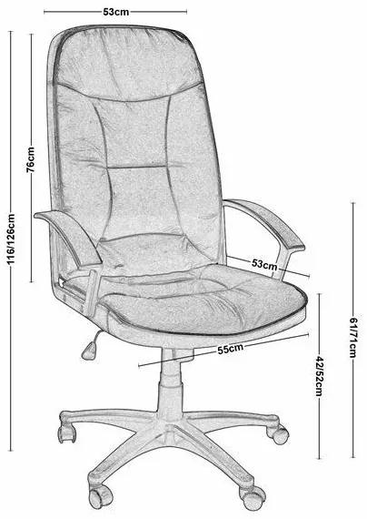 Καρέκλα γραφείου Mesa 286, Μαύρο, 116x65x68cm, 17 kg, Με ρόδες, Με μπράτσα, Μηχανισμός καρέκλας: Κλίση | Epipla1.gr