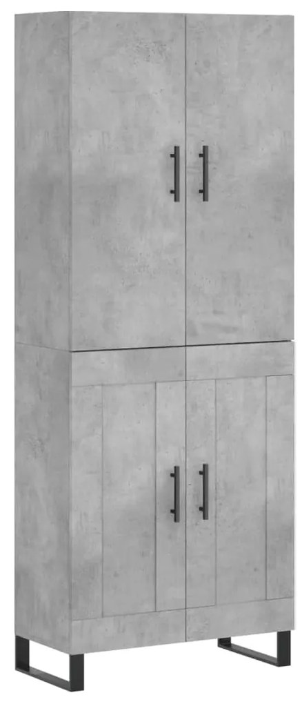 vidaXL Ντουλάπι Γκρι Σκυροδέματος 69,5x34x180 εκ. Επεξεργασμένο Ξύλο