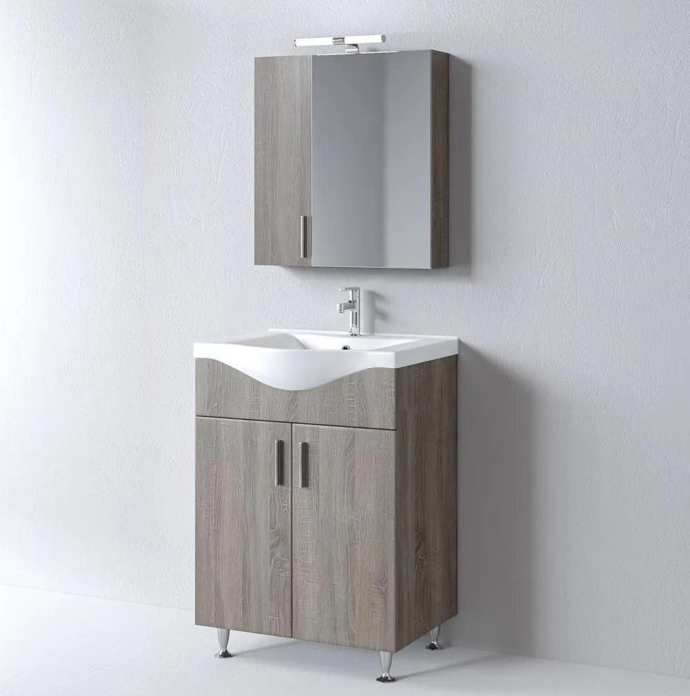 Σετ Επίπλου Mπάνιου SIENA 65 Sonoma Dark 65x46x160 εκ.