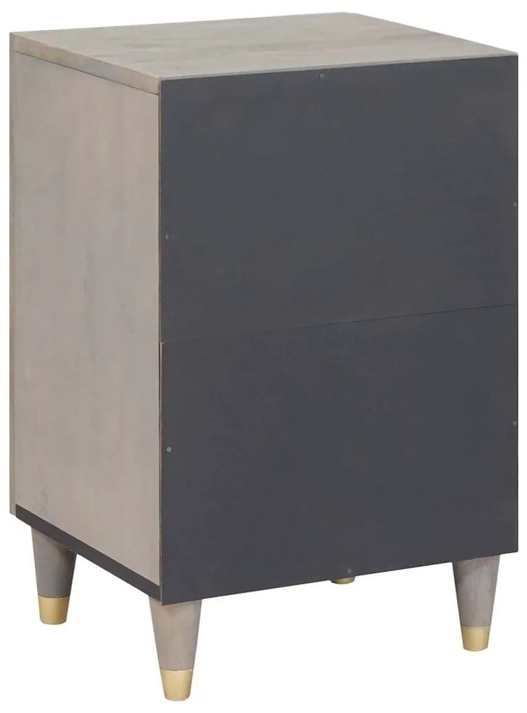 vidaXL Ντουλάπι Μπάνιου Γκρι 38 x 33 x 58 εκ. Μασίφ ξύλο μάνγκο