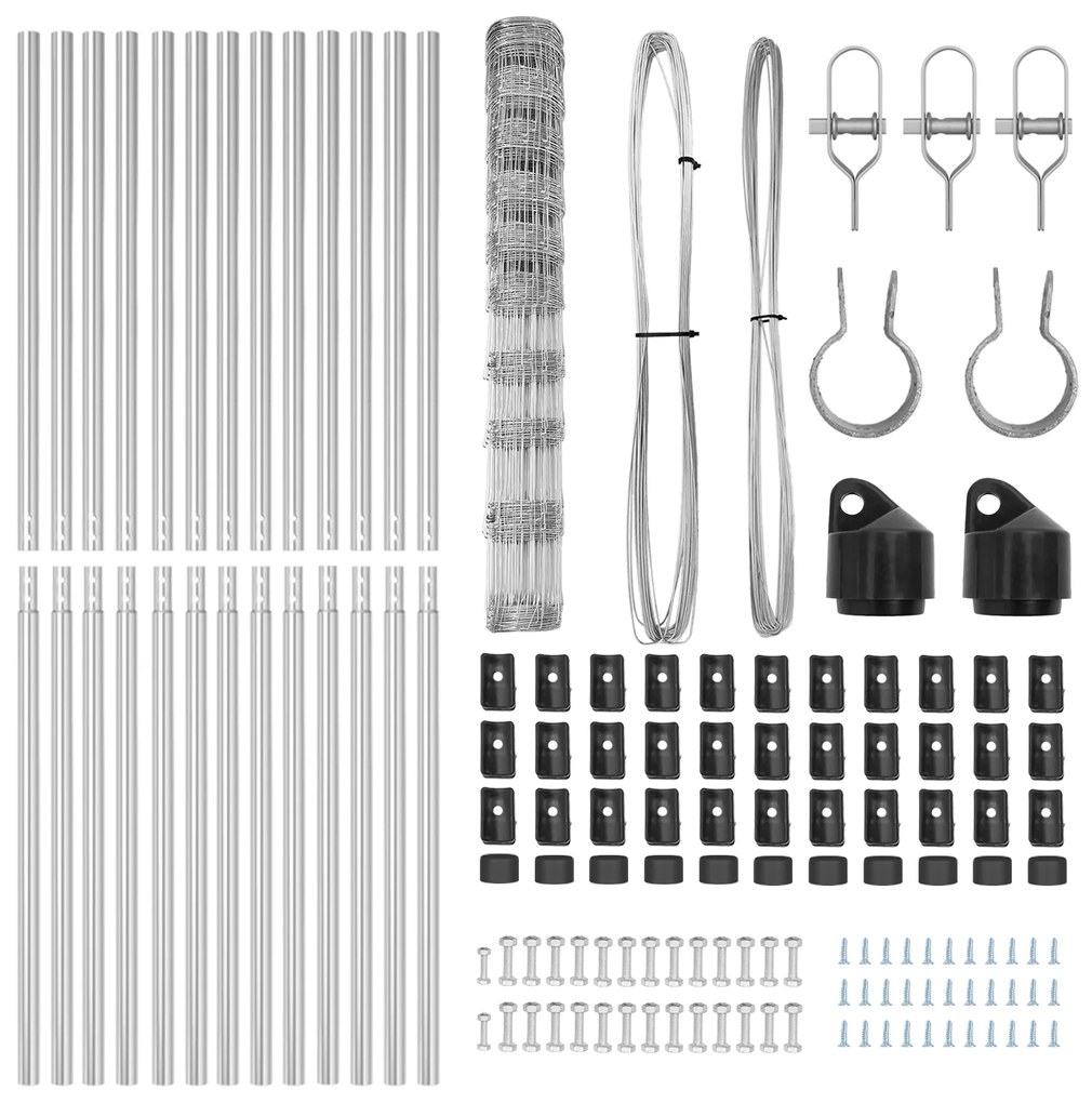 vidaXL Field Fence 1.2x25 μ Γαλβανισμένος χάλυβας