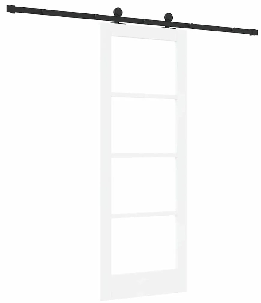vidaXL Συρόμενη Πόρτα Λευκό 73.5 x 198.5 εκ. Ξύλο και μέταλλο