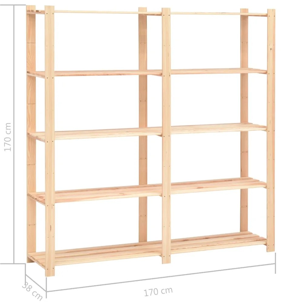 ΡΑΦΙΕΡΕΣ 5 ΕΠΙΠΕΔΩΝ 10ΤΕΜ 500 Κ 170X38X170 ΕΚ ΜΑΣΙΦ ΞΥΛΟ ΠΕΥΚΟΥ 3051112