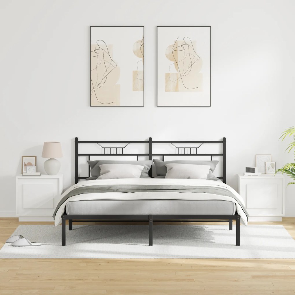 vidaXL Κομοδίνα με LED Φώτα 2 τμχ Λευκό 44x34,5x45 εκ