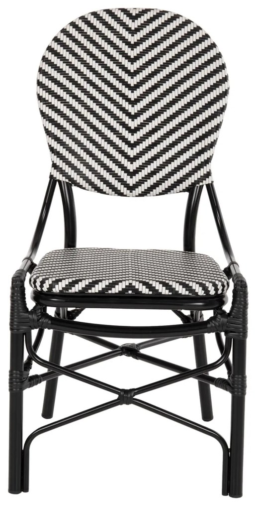 Καρέκλα C5927.01 Αλουμινίου Bamboo Look με Textline Μαύρο - Λευκό 46x56x95Y εκ. 46x56x95 εκ.