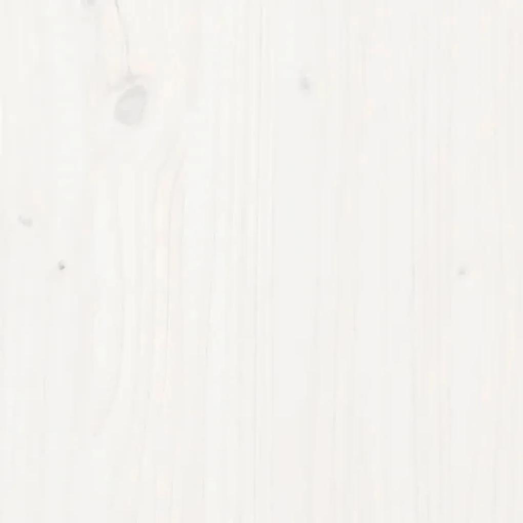 Κομοδίνο Λευκό 40 x 30 x 40 εκ. από Μασίφ Ξύλο Πεύκου - Λευκό