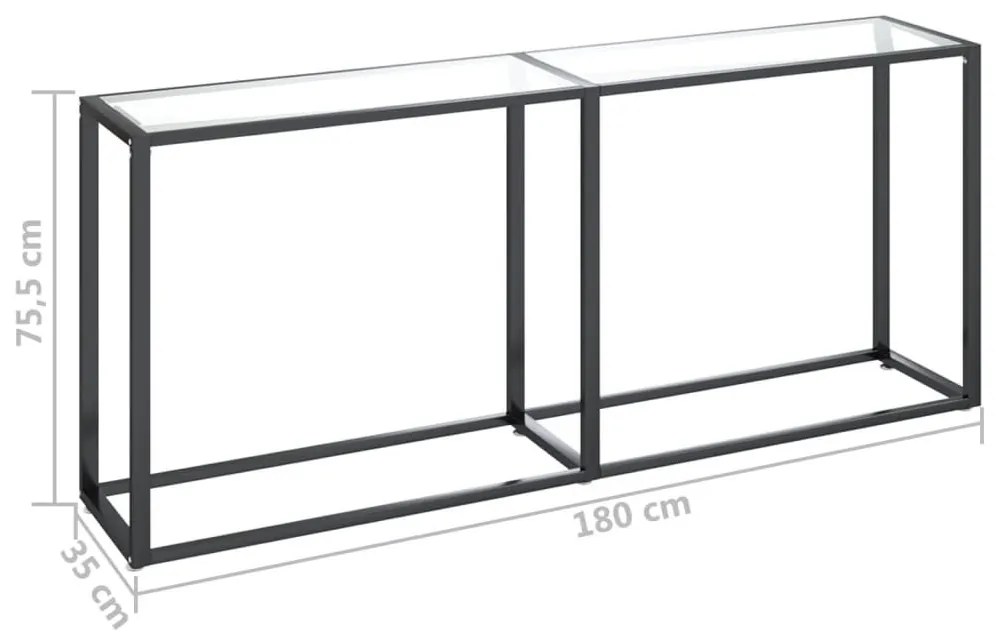Τραπέζι Κονσόλα Διαφανές 180x35x75,5 εκ. από Ψημένο Γυαλί - Διαφανές