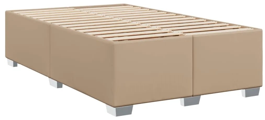 vidaXL Κρεβάτι Boxspring με Στρώμα Καπουτσίνο 120x200εκ.από Συνθ.Δέρμα