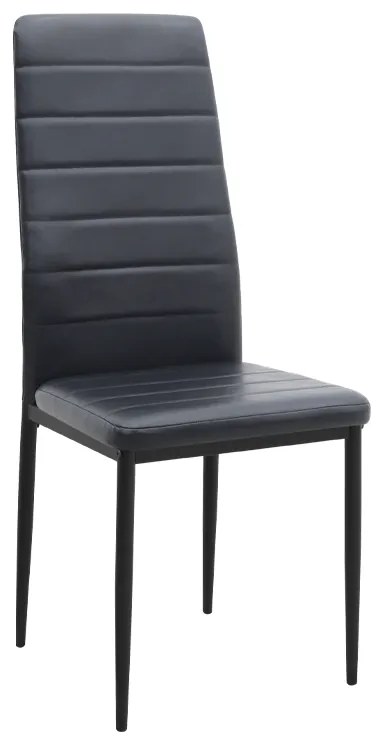 Καρέκλα τραπεζαρίας Rosa Megapap μαύρο PU - μεταλλικό μαύρο πόδι 40x52x96εκ.